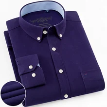 Дизайн супер высокое качество хлопок и полиэстер мужские рубашки бизнес повседневные рубашки люксовый бренд Оксфорд мужские рубашки