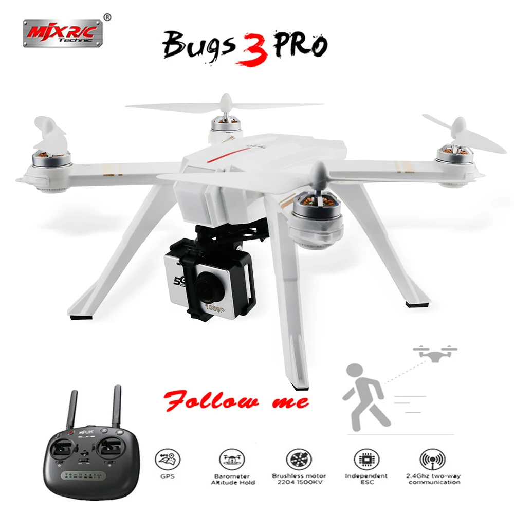 

GPS Drone MJX Bugs 3Pro B3 Pro Brushless 2.4G 4CH Quadcopters Follow Me Function Helicopter With HD Camera RC Toys