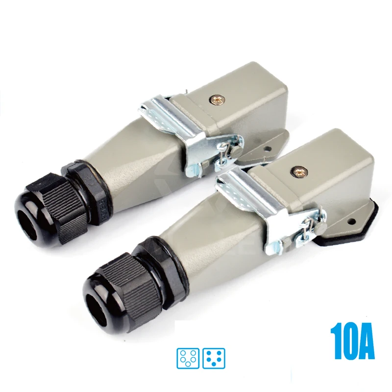 Generator rectangular aviation heavy load connector 5pin 10A Industrial ...