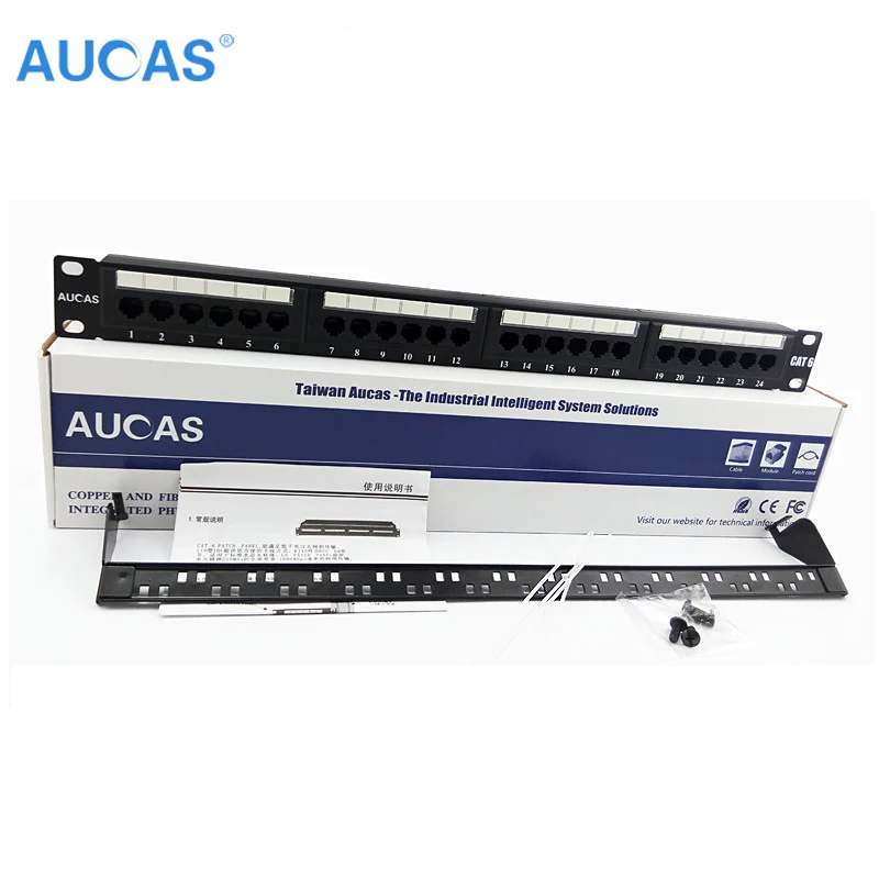 AUCAS 24 порта s CAT6 UTP Keystone патч панель cat6 кабельный каркас лицевая rj45 порта|patch