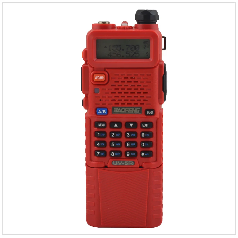 Baofeng Radio Dualband Uv-5R Rosso Walkie Talkie 136-174/400-520Mhz Two Way Radio W/Auricolare Libero E 3800Mah Batteria Li-Ion