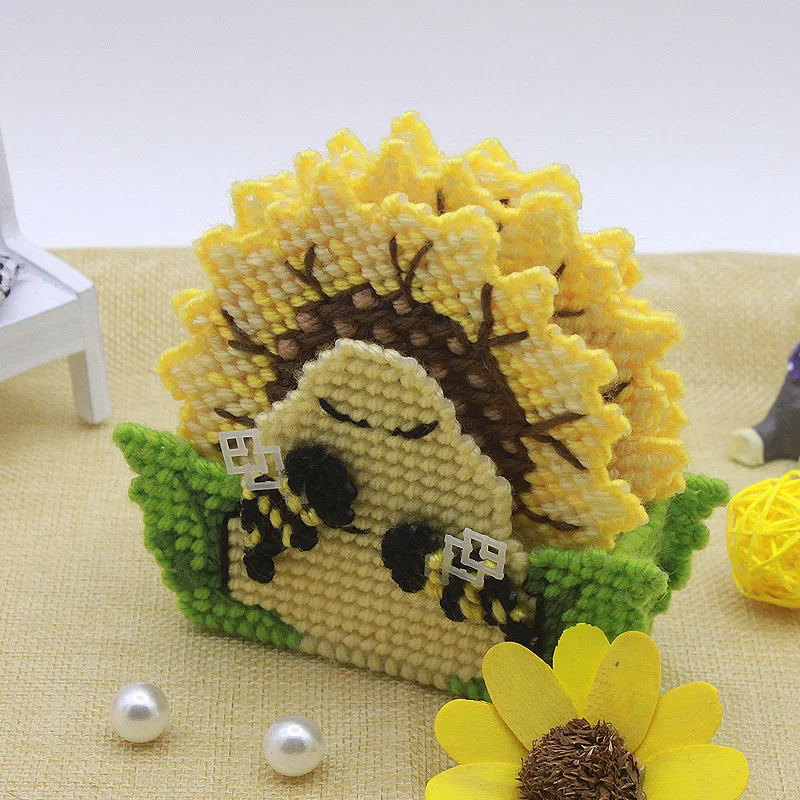 

Three-dimensional embroidery 3d cross stitch new arrival derlook sunflower coasters set diamond print