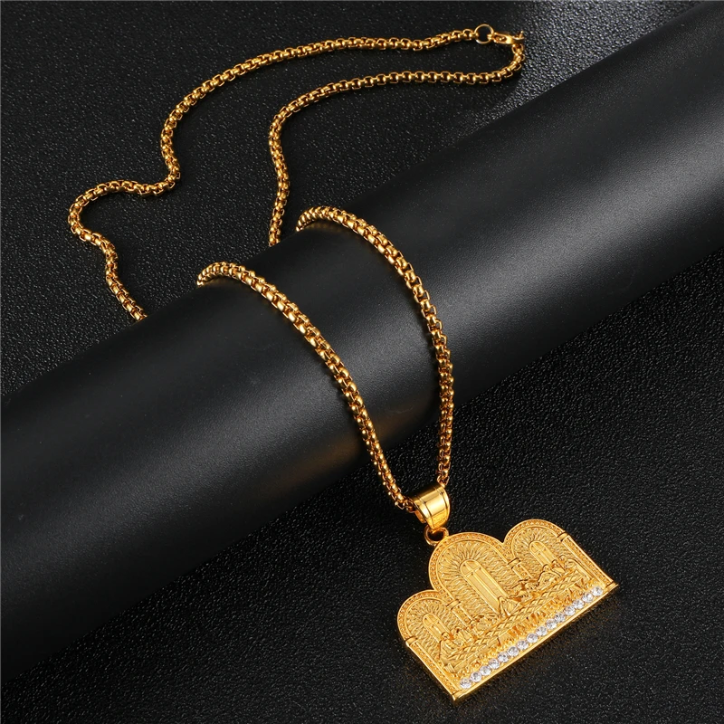 

HIP Hop Stainless Steel The Last Supper Micro Pave Rhinestone Men Pendants Necklaces Titanium Necklace for Men Jewelry