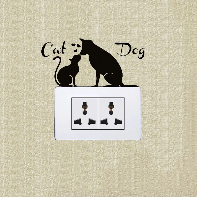 

Dog Cat Animal Wall Decals Pet Shop Bedroom Vinyl Decoration Fashion Switch Stickers A3165