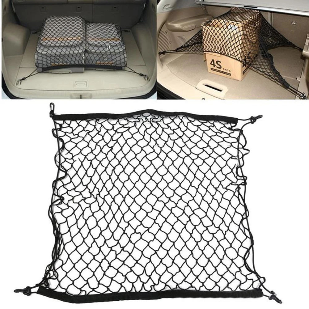 

Trunk Luggage Cargo Net Car Mesh Storage Organizer 4 Hooks Car Stowing Tidying For Toyota Corolla RAV4 Prius Yaris Verso Passo