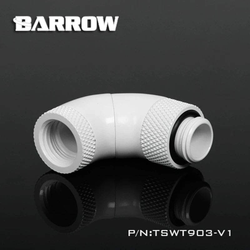 Барроу TSWT903 V1 G1/4 &quotБелый Черный Серебристый Три вращающихся 90 градусов 360