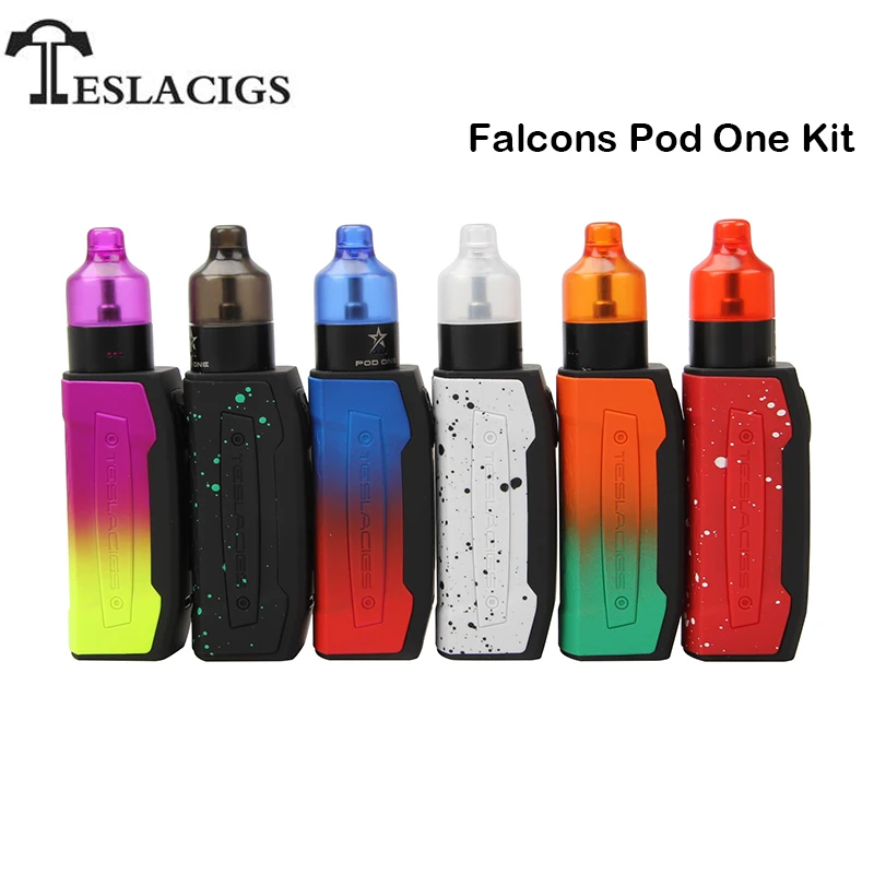 

Original Tesla Falcons Pod One Kit Falcons Box Mod Vape 2000mah Battery with Pod One Tank Teslacigs Electronic Cigarette Vaper