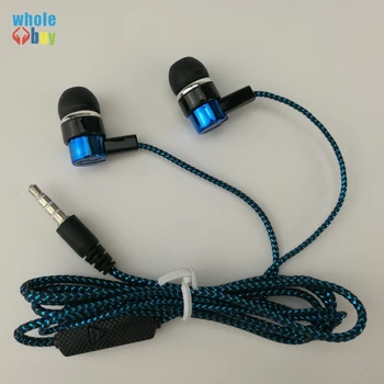 

500pcs Common Cheap Serpentine Weave Braid Cable Headset Earphones Earcup with Mic for MP4 Phone Direct Sales By Manufacturers