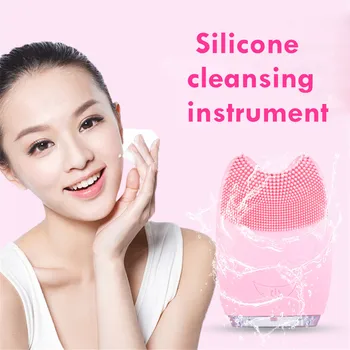 

Electric Facial Cleansing Brush Silicone Sonic Vibration Cleaner Deep Pore Cleaning Skin Massage face brush cleansing 35pNo15