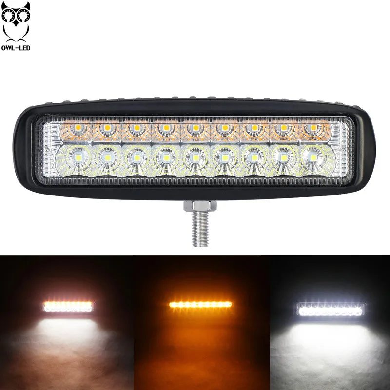 

54W 6 inch DRL Led Work Light Bars Spot Flood Beam Motorcycle Offroad SUV 4x4 ATV Daytime Running Lights 12 24V 6000K