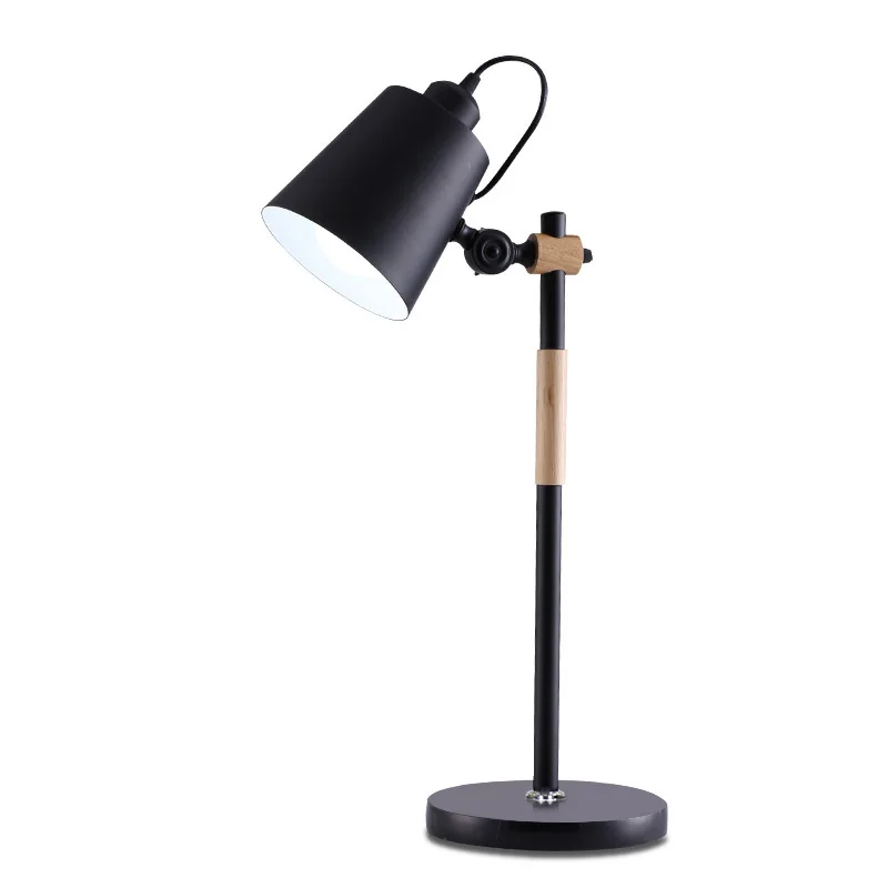 

QUKAU simple iron desk lamp E27 bulb learning LED reading lamp creative art desk bedroom bed reading table lamp