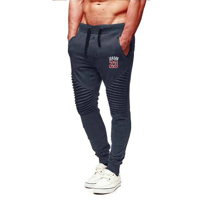 Брюки мужские повседневные брюки для пробежек, спортивные фитнес мужские тренировочные брюки с принтом логотипа Брендовые мужские штаны Зимние хлопковые штаны, брюки-карандаш