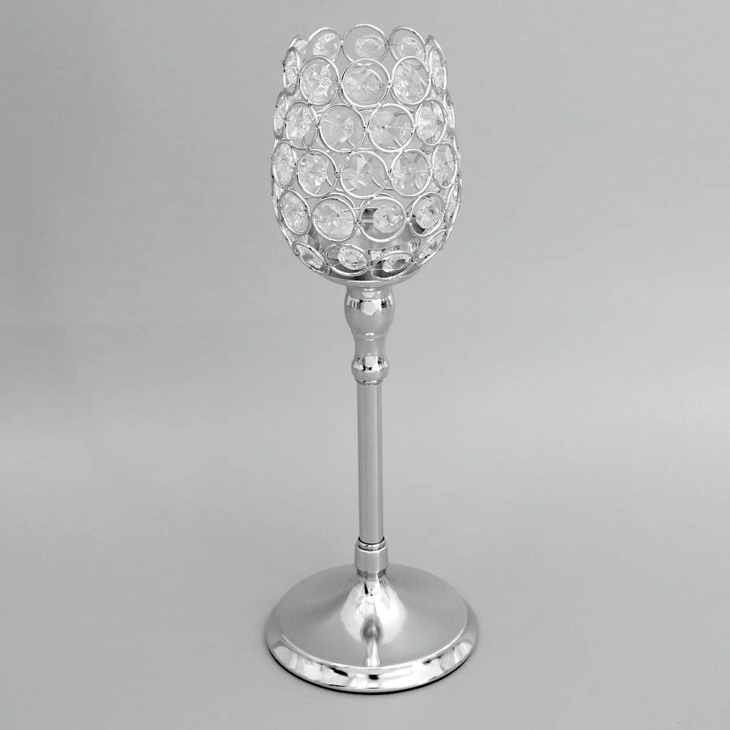 MagiDeal Crystal Tea Light Candleholder Bowl Wedding Window Top 27cm/33cm/38cm for Wedding Holidays Decor