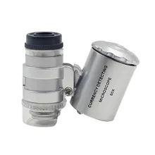 60X Magnifying Glass Handheld Mini Pocket Microscope Loupe Jeweler Magnifier With LED Light 92TV For 2017