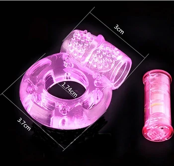 2pcs finger Ring Vibrator high elastic Silicon penis Vibrating clit massager Cockring,toy Sex Toys,Adult Products for men 6