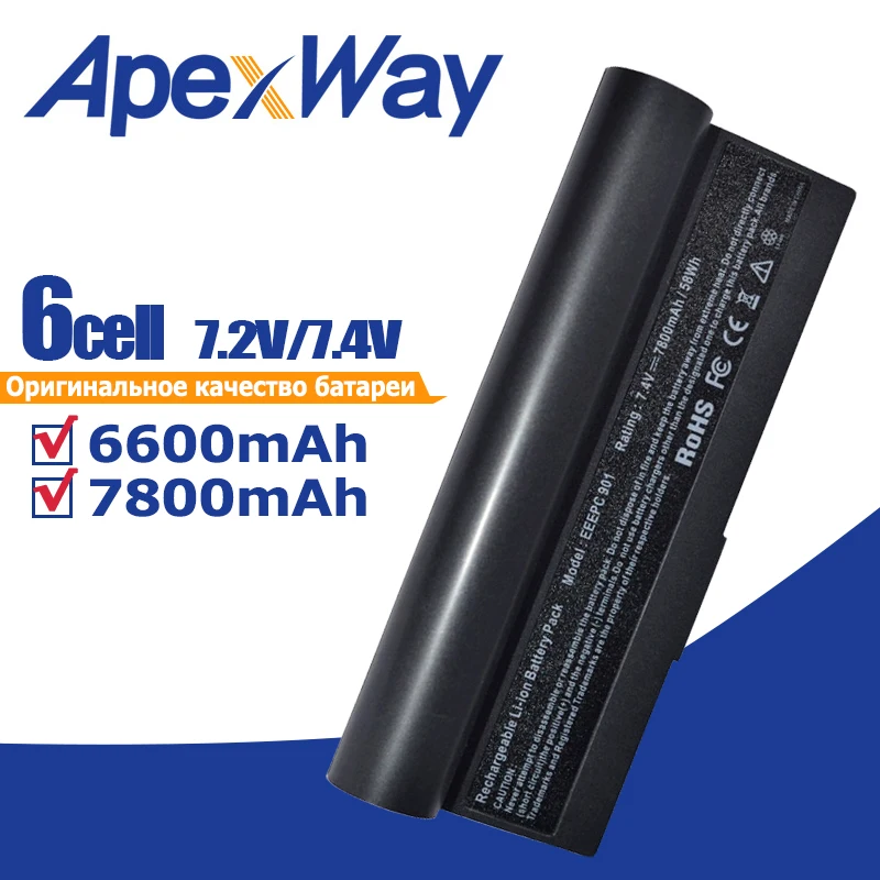 ApexWay 7 4 В 6 ячеек для Asus батареи ноутбука AL23 901 1000HD 1000HE 1000HG AP23 Eee PC 1000 1000H 1000HA