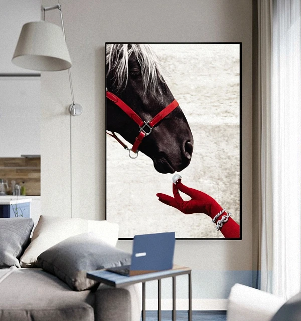 

European royal dark horse painting art Canvas Posters print art Painting Modern Wall Picture for Home Living Room Decoration
