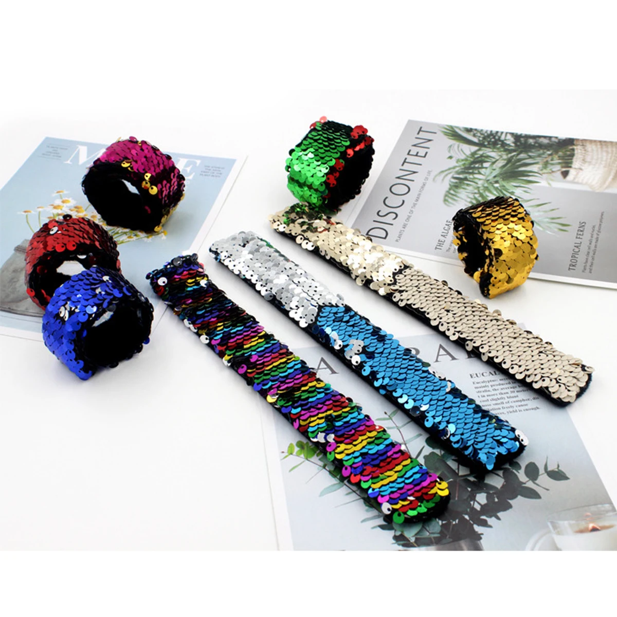 Регулируемые двусторонние пайетки браслеты Очаровательные блестки браслет на ремне браслет волшебный браслет для детей подарок для