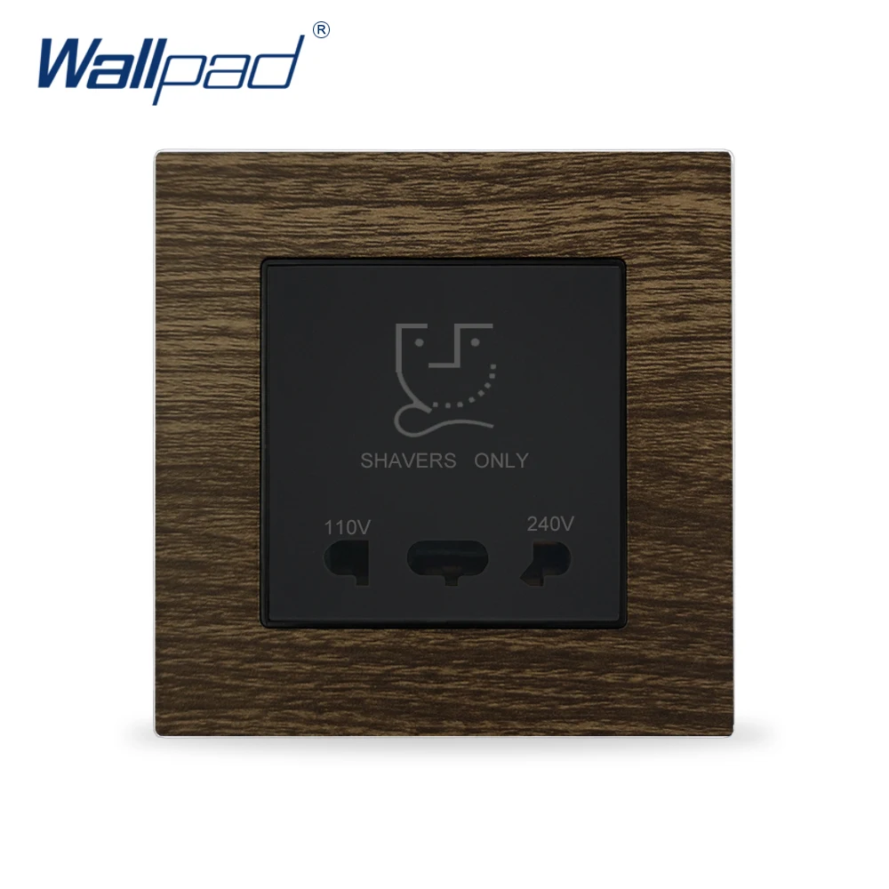 Tomadas de Energia para Casa Design do Painel de Madeira da ue Carregador de Tomada Barbeador Wallpad Metal Hotel uk
