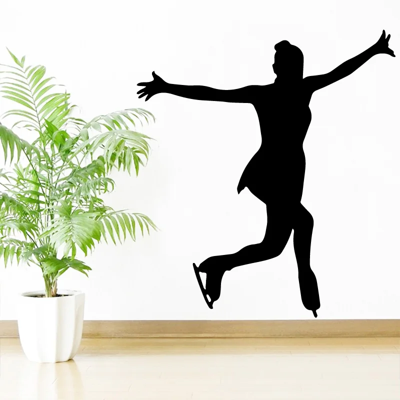 

Slender Woman Skating Pattern Wall Sticker for Girls Bedroom Decoration Accessories Vinyl Self Adhesive Waterproof Art Mural