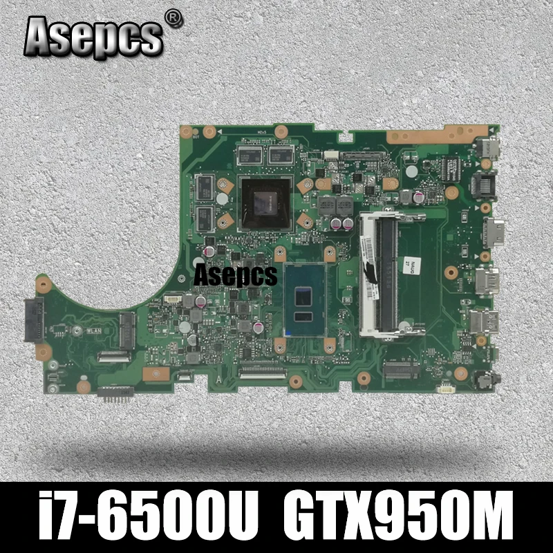 Asepcs X756UX MAIN_BD. Ноутбук Материнская плата Asus X756U X756UXM K756U X756UB материнская плата DDR3 I7-6500U/AS GTX950M-2GB тест проведен