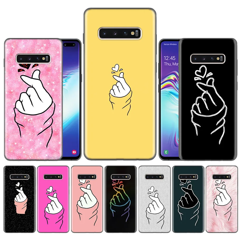 

Fundas Case Coque for Samsung Galaxy S10 S9 S8 Plus 5G A30 A50 A70 A40 A20 Note 8 9 10 Cover Carcass Black White Love kpop