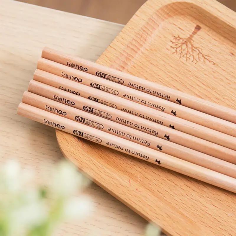 

10pcs/lot HB or 2B nature wooden lead pencils Triangular lever pencil Student writing stationery