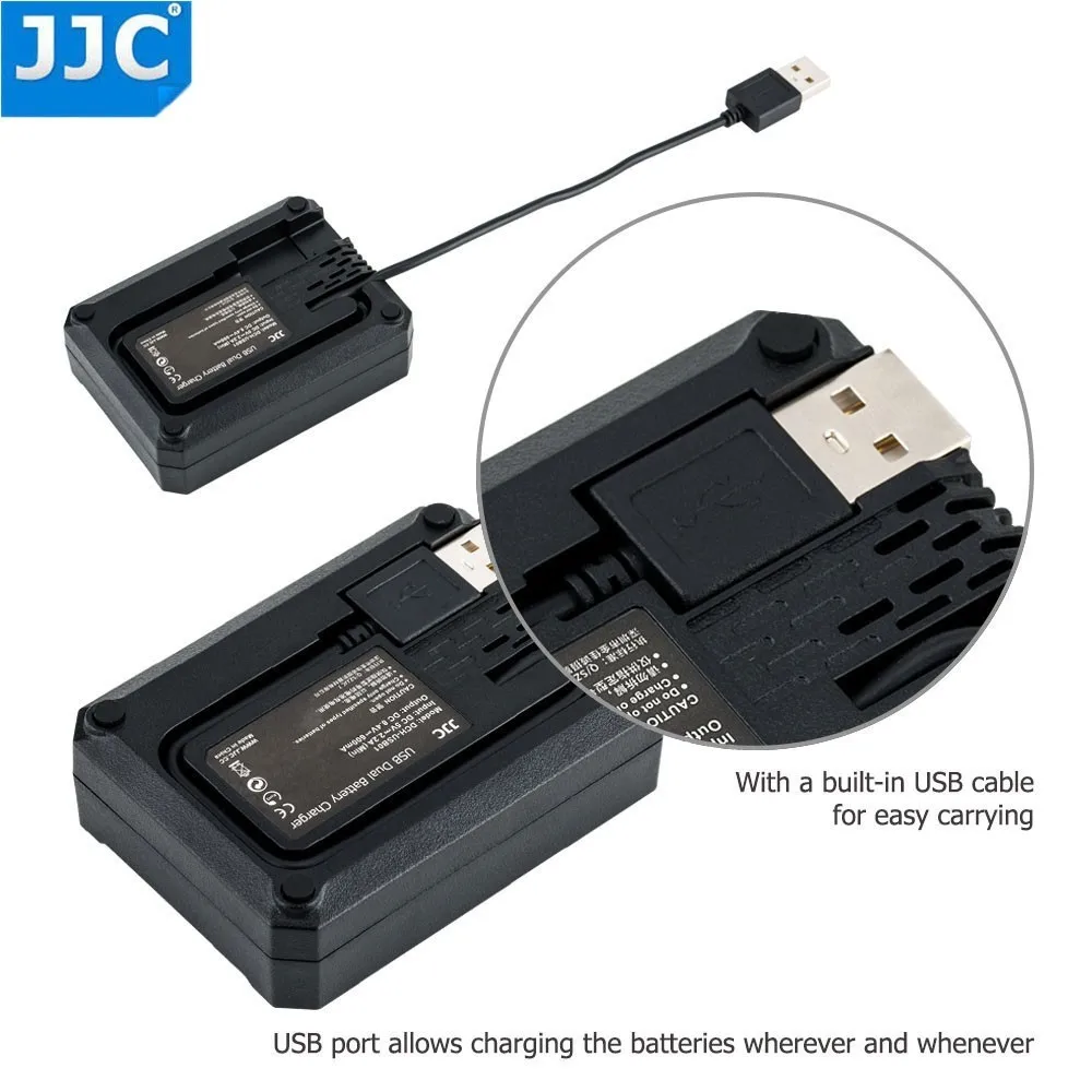 JJC USB Dual Батарея путешествия Зарядное устройство для цифровой фотокамеры Fuji Fujifilm NP-W126 NP-W126S X-T3 X100F X-H1 X-Pro2 X-Pro1 X-T2 X-T1 X-T30 X-T20