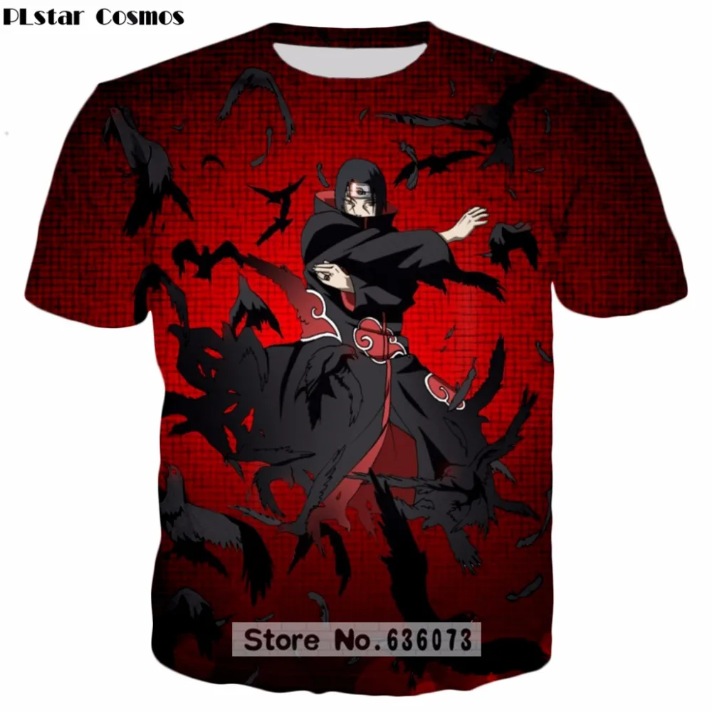 

PLstar Cosmos 2018 Newest Fashion t-shirt harajuku Tee shirts Anime Naruto Uchiha Itachi 3D Print Men Women casual t shirt