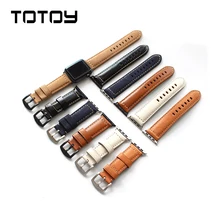 TOTOY Handmade Italian Leather Watchbands Apples Watch Vintage Style Strap 38MM 42MM Calfskin Strap, Fast Shipping TOTOY Handmade Italian Leather Watchbands Apples Watch Vintage Style Strap 38MM 42MM Calfskin Strap, Fast Shipping