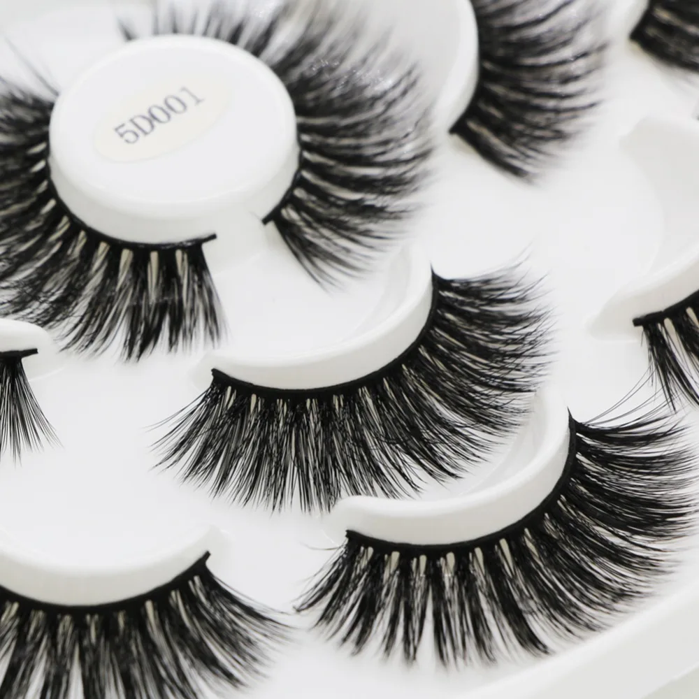 

5D Mink Hair False Eyelashes Natural No Stimulation Dense Curling Slender False Eyelash