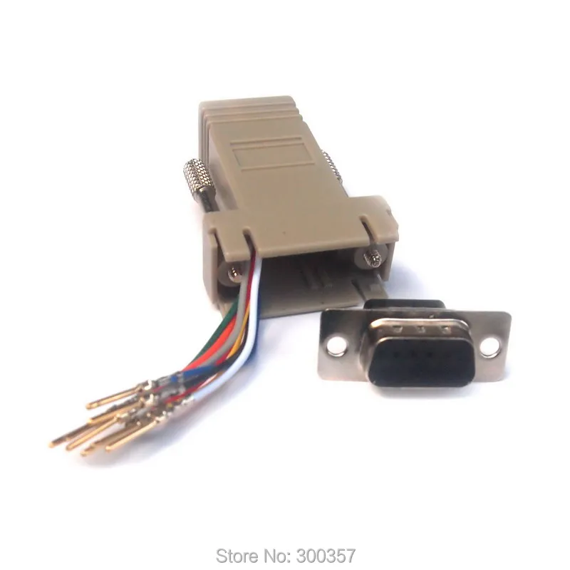 20 Lot DB9 Male RJ45 Modular Adapter Serial Extender