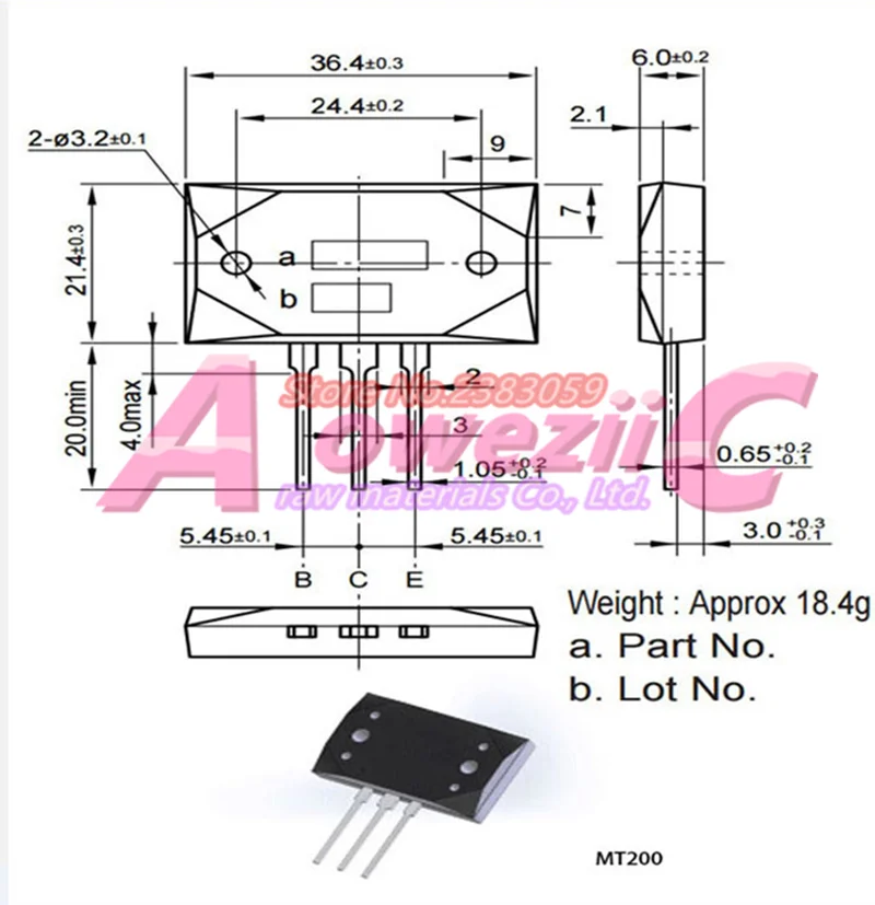 Aoweziic+ 100 импортный 2SA1494-Y 2SC3858-Y 2SA1494 2SC3858 2SA1494 MT-200 усилитель высокой мощности(1 пара