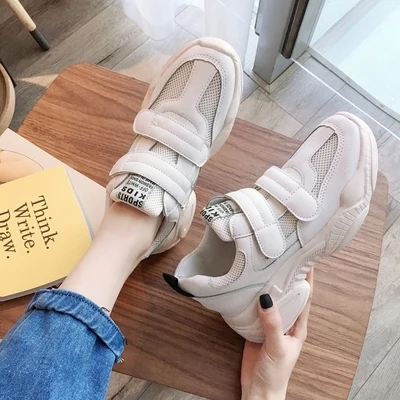 

GYP 2019 Summer mesh breathable running shoes Women Height Increasing Hook & Loop Low sports shoes zapatos de mujer MA-168