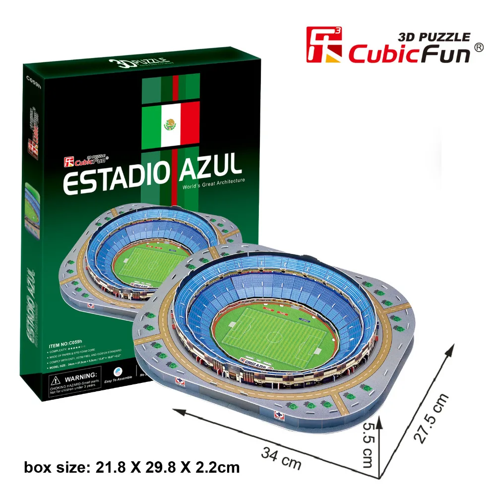 CubicFun 3D DIY игрушка-головоломка ребенок C059H Подарок Бумажная модель Estadio Azul Мексика Алсу здания стадиона мире Великий Архитектура