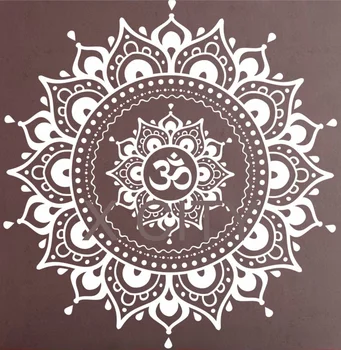 

Mandala Pattern Big Wall Sticker Yoga Lotus Meditation Home Decor Mural Black White Stickers