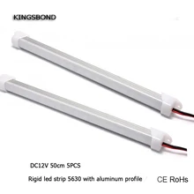 5 шт.* 50 см жесткой светодиодный пропилен-каучука прокладки с U Тип светодиодный Профиль СВЕТОДИОДНЫЙ алюминиевый профиль для светодиодный бар светильник
