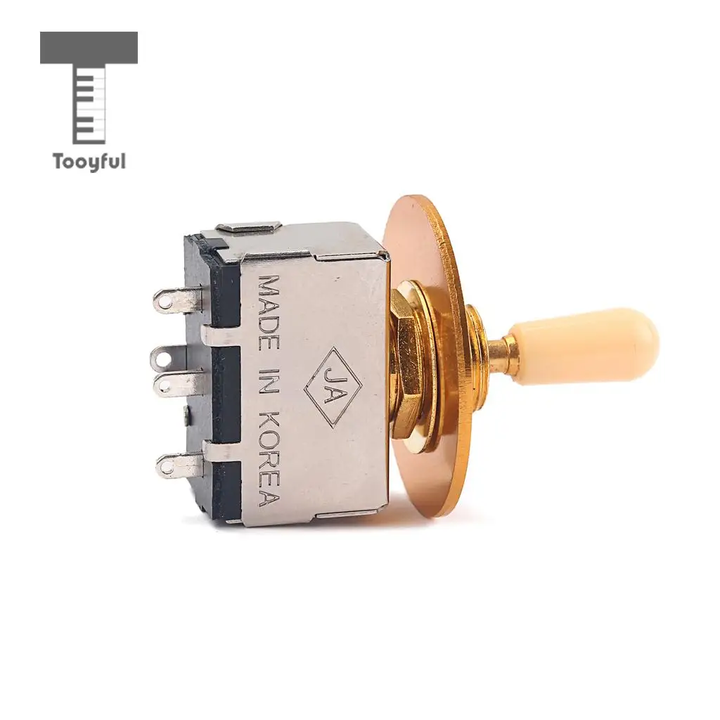 Tooyful 3 Way Toggle Switch Pickup Selector with Cream Knob & Guitar Switch Washer Ring Plate for LP SG Electric Guitar