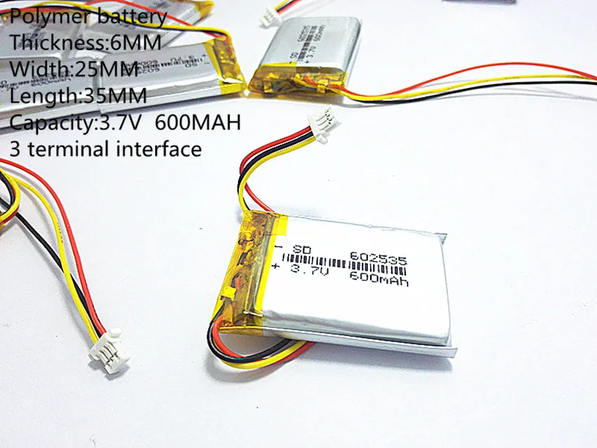 Новые полимерные литиевые батареи 3,7 V, 600 602535 можно настроить оптом CE FCC ROHS MSDS сертификация качества