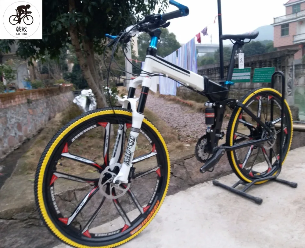 Perfect Kalosse Soft-tail mountain bicycle   Foldable   Hydraulic brakes  mountain bike   bicycle Folding  26er  24/27/30 speed 1