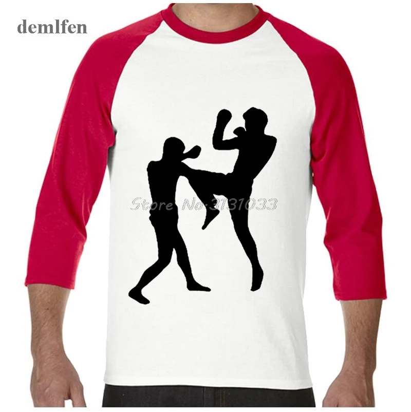ماركة أزياء الرجال demlfen t-shirt 3d print فنون المصارعة القميص الرجل 3/4 أكمام القطن س الرقبة عارضة قمم المحملات