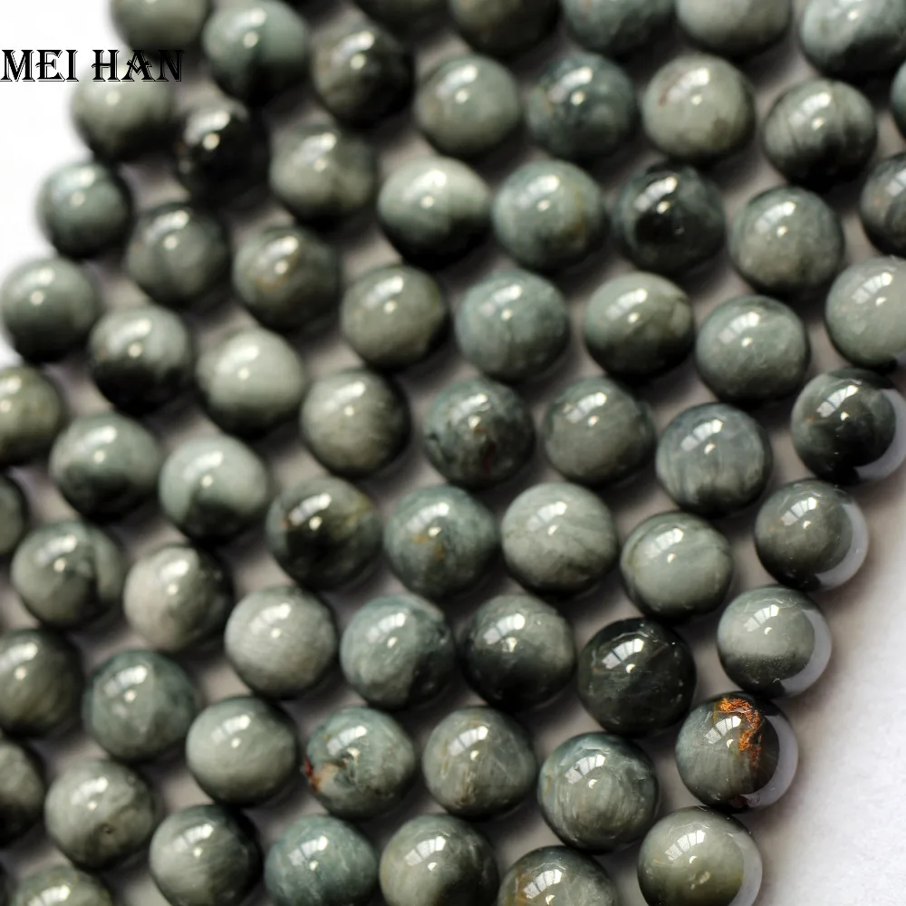 

Meihan Wholesale 8+-0.2mm natural Brazil grey cat's eye beads stone smooth round loose beads for jewelry making diy design