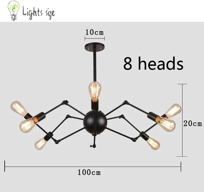 Гладить несколько регулируемые DIY потолочный светильник Паук люстры освещение современный шикарный промышленный обеденный индивидуальный стиль салон
