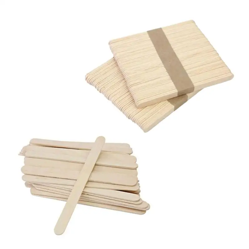 

100pcs Children DIY Wooden Ice Cream Sticks High Quality Natural Colored Popsicle Sticks For Craft Supplies A3