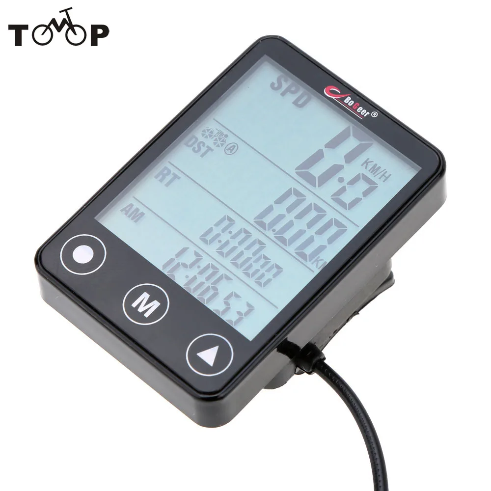LCD Digital Waterproof Touch Botton LCD Bicycle Computer Odometer Velometer Bicycle Speedometer