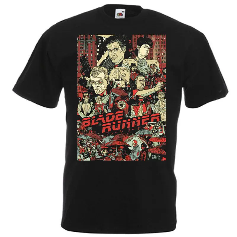 

Blade Runner Movie Poster Bricknatural Harrison Ford Men Tshirts Hip Hop Clothing Tshirt Gym King T Shirts Black Of White