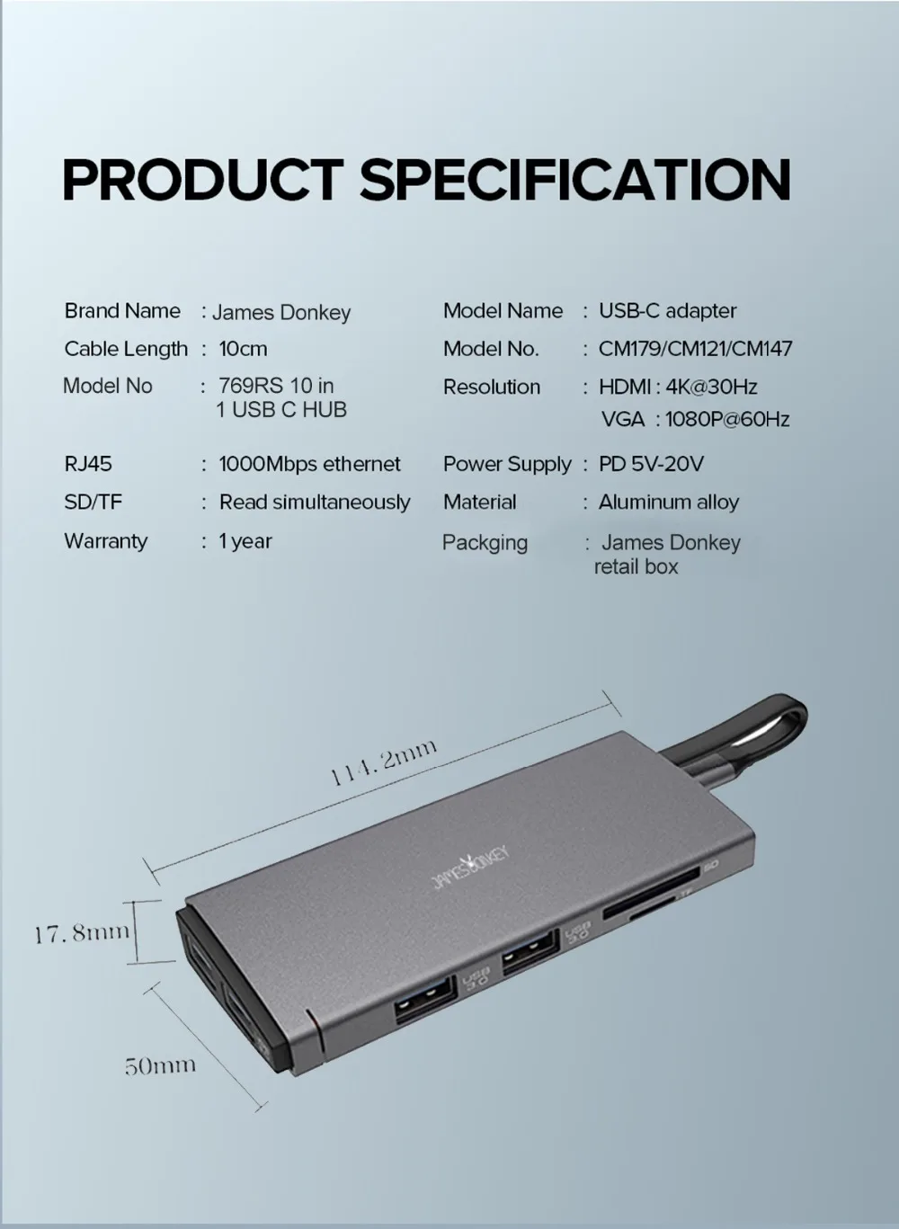 Слог USB C концентратор 10 в 1 USB 3,0 док-станция USB C док-станция для ноутбука USB 3,0 HDMI VGA RJ45 PD Тип C разъем HDMI