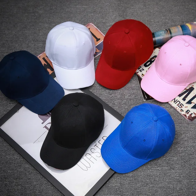 Black Adult Unisex Casual Solid Adjustable Baseball Caps Snapback Hats For Men Baseball Cap Women Men White Baseball Cap Hat Cap