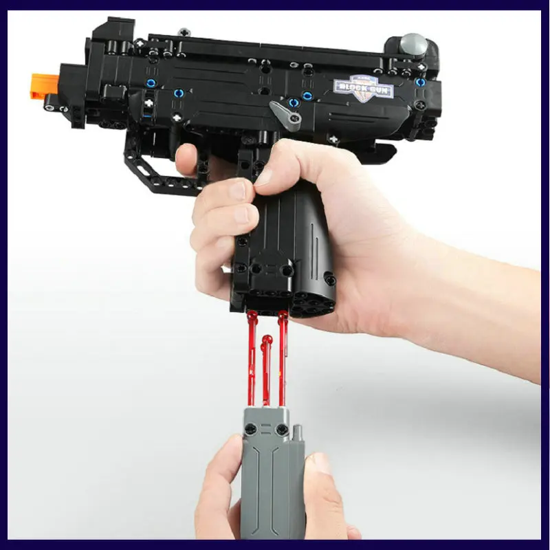 Пистолет-пулемет на открытом воздухе игрушки серия Военная Модель Сборка пистолет с безопасными EVA пулями кирпичи игрушки подарки для