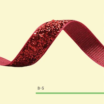 

1" Glitter Velvet Ribbon Red Metallic Ribbon Gift Ribbon